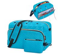 IBFUN Crochet Yarn Knitting Bag 2 Pcs Yarn Storage Organizer Crocheting Bags for Beginners with Shoulder Strap for Knit Accessories Needles Hooks