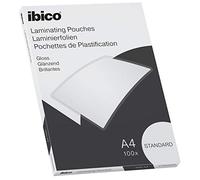 Ibico Basics A4 Laminating Pouches, Standard Weight, High Document Protection & Durability, Pack of 100, Gloss Finish, Crystal Clear, 627310