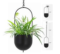 ibigbean Black Metal Plant Hanger Metal Wall and Ceiling Hanging Planter Modern Planter Mid Century Flower Pot Plant Holder(D=6.29'')