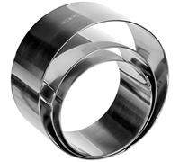 Ibili Pastry Rings Set with Pusher 4 Pieces, Stainless Steel, Silver, 22 x 19 x 8 cm