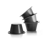 Ibili Cream Caramel Mould Set 8x5 cm 4 Pieces, rolled steel plate, Black, 8 x 8 x 5 cm