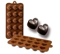 Ibili Chocolate Mould Heart 21x10,5x2,5 cm Silicone, Brown, 21 x 10.5 x 2.5 cm
