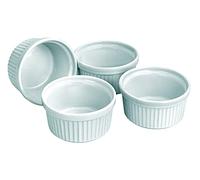 ibili Set of 4 Ramekin 9 Cm, Porcelain, White, One Size
