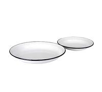 Ibili 912928 - Plato Hondo de Acero esmaltado vitrificado Blanca 28 cm