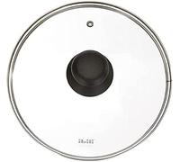 Ibili 970722 glass lid with steam hole 22 cm, Transparent/Silver/Black