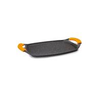 IBILI Basic Stone Griddle, 36 x 23 cm, Cast Aluminium, Stone-Style Non-Stick Coating, Suitable for Induction Hobs