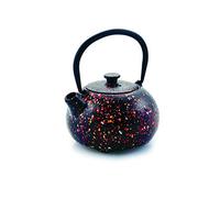 IBILI Cast Iron Graffiti Teapot, 0.35 Litres, Enamel Interior, Induction Safe, Black