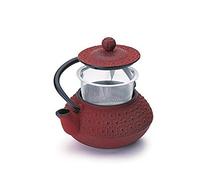 IBILI Cast Iron Hanoi Teapot, 0.3 Litres, Enamel Interior, Induction Safe, Red/Black