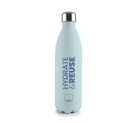 IBILI - Classic Hydrate& Reuse 1000 ml Water Bottle for Liquids, 18/10 Stainless Steel, Double Walled, Random Colour