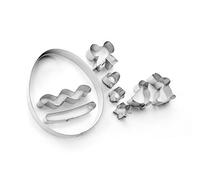 Ibili Cookie Cutter Set Easter Egg 9 Pieces, Stainless Steel, Silver, 12 x 10 x 10 cm
