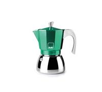 IBILI - Elba Green espresso machine, 3 cups, 150 ml, cast aluminium, stainless steel base, with reducer for 2 cups, suitable for induction