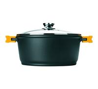 IBILI Evolution Cast Aluminium Casserole, Glass Lid and Silicone Grips, 24 cm, Non-Stick, Suitable for Induction Hobs