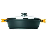 IBILI Evolution Cast Aluminium Stew Pot, Glass Lid and Silicone Grips, 28 cm, Non-Stick, Suitable for Induction Hobs
