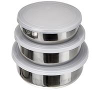 Ibili Food Container Set 14/16/18 cm of Stainless Steel/Plastic, Silver/Transparent, 17 x 17 x 7 cm