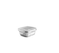 IBILI - Keepklin 300 ml Square Food Container, Stainless Steel, Microwave-Safe, Airtight Lid