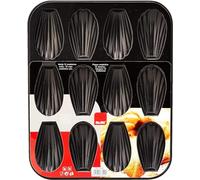 ibili Madelaine pan Moka with 12 Cups rolled steel plate, Black, 25,9 x 20,9 x 1,4 cm