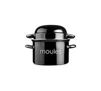 IBILI Mussels Pot, Black, 18 cm, Enamelled Steel, Suitable for Induction Hobs, Negra