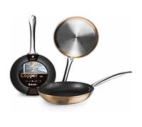 IBILI Natura Copper Frying Pan, 20 cm, Aluminium, Stone-Style Non-Stick Coating, Suitable for Induction Hobs