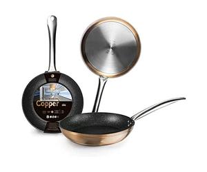 IBILI Natura Copper Frying Pan, 22 cm, Aluminium, Stone-Style Non-Stick Coating, Suitable for Induction Hobs