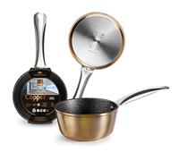 IBILI - Natura Copper Saucepan with Stainless Steel Handle, 16 cm, Stone Style Non-Stick Coating, Suitable for Induction Cookers