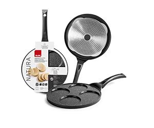 IBILI Natura Crepe Pan for 4 Mini-Crepes, 26 cm, Cast Aluminium, Stone-Style Non-Stick Coating, Suitable for Induction Hobs