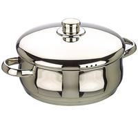 Ibili Casserole Oslo Belly Shape with lid 18 cm, Stainless Steel, Silver