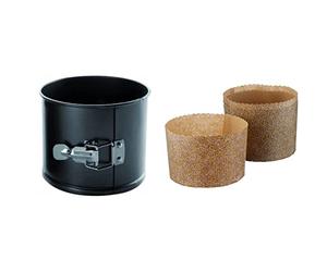 IBILI Panettone springform Mould 16x10 cm, Rolled Steel Plate, Black, 16 x 16 x 10 cm & Disposable Panettone Moulds 500 Gr 5 Pc, Others, Brown, g