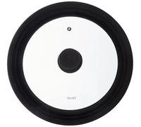 Ibili Glass Cover Prisma 24/26/28 cm with Silicone Edge, Transparent/Black, 28 x 28 x 5 cm