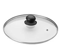 ibili "Prisma" Glass lid, Transparent/Silver/Black, 24 cm