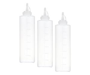 IBILI Squeeze Bottle 700 ml of Plastic, White (Pack of 3)