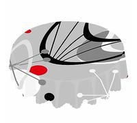 IBILIU Atomic Round Tablecloth,Abstract Mid Century Modern Style Vintage Retro Geometric Water Resistant Polyester Table Cloth Decorative Table Cover for Kitchen, Dining Desk,Party,Holiday - 58 Inch