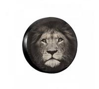 IBILIU Cool Lion Spare Tire Cover,Wild Animal Black and White Tire Cover Wheel Protectors Weatherproof Universal Fit for Cars Trailer RV SUV Camper Truck - 15 Inch, IBI1213-TireCover0250