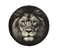 IBILIU Cool Lion Spare Tire Cover,Wild Animal Black and White Tire Cover Wheel Protectors Weatherproof Universal Fit for Cars Trailer RV SUV Camper Truck - 15 Inch, IBI1213-TireCover0250