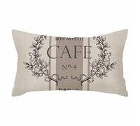 IBILIU Throw Pillow Covers Modern Vintage French Cafe Cushion Pillow Case Home Decor Pillowcase 12x20 Inches