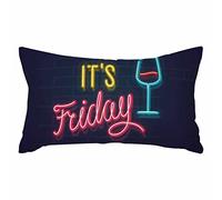 IBILIU Throw Pillow Covers Neon It's Friday Sign Cushion Pillow Case Home Decor Pillowcase 12x20 Inches