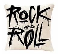 IBILIU Throw Pillow Covers Old Hand Draw Sketch Rock and Roll Cushion Pillow Case Home Decor Pillowcase 18x18 Inches