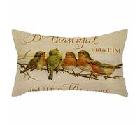 IBILIU Throw Pillow Covers Orange Vintage Be Thankful Unto Him Bless His Green Scripture Cushion Pillow Case Home Decor Pillowcase 12x20 Inches
