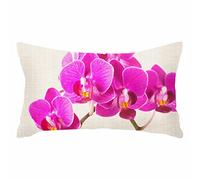 IBILIU Throw Pillow Covers Pink Purple Dendrobium Orchid Tropical Flower Cushion Pillow Case Home Decor Pillowcase 12x20 Inches