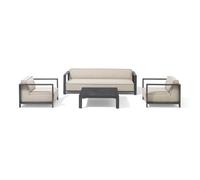 Ibiza 3 Seater Sofa Set with Square Coffee Table - Oatmeal