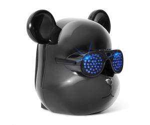 Ibiza - BEAR-SOUND - Baffle, speaker on rechargeable battery in the shape of a bear head with LED in the glasses - Bluetooth, USB, Micro-SD, Aux - TWS - Design, modern, fun