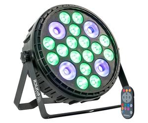Ibiza - BIGPAR-16RGBW4UV - XXL PAR floodlight - 16 LEDs RGBW Multicolour + 4 LEDs UV black light - 12 DMX channels - Strobe and dimmer effect - Remote control - Party, stage, show, event