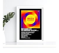 Ibiza Classics Happy Hardore Retro 90s Album Track list Music A3 Wall Art Print - Unframed Poster Concert Festival Glossy Artwork Unique Home Décor Gift Bedroom Mancave Rave. Black 2