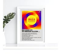 Ibiza. Classics Retro Album Track list Music A4 Wall Art Print - Unframed Poster Concert Festival Glossy Artwork Unique Home Décor Gift Bedroom Mancave Rave. Grey