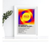 Ibiza. Classics Retro Album Track list Music A4 Wall Art Print - Unframed Poster Concert Festival Glossy Artwork Unique Home Décor Gift Bedroom Mancave Rave. Grey 2