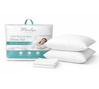 IBIZA DREAMS Ultra Bounce Back Pillow Pair With Free Pillow Cases in (1 x Bounce Back Pillow Pair, Cream)
