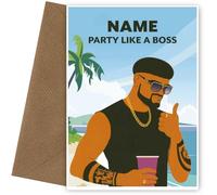 Ibiza Final Boss Birthday Card - Personalised Funny Meme and Viral Trending Cards - Funny Birthday Card for Him Her Male Female - Friend or Boss, They'll Love Ibiza Bday Cards