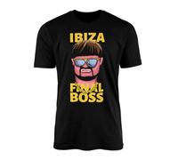 Ibiza Final Boss Meme -Jack Kay, A Club-goer Whose Bowl Haircut, Sunglasses, Gold Chain, and Confident Dance Moves Viral Online T-Shirt Tee Cotton Casual Top for Everyday Wearr (Black, L)
