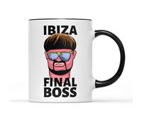Ibiza Final Boss Meme -Jack Kay, A Club-goer Whose Bowl Haircut, Sunglasses, Gold Chain, & Confident Dance Moves Viral Online Mug 11oz Coffee Tea, Latte Dishwasher Cup for Home, Office, Kitchen