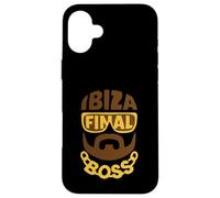 Ibiza Final Boss Typographic Portrait Minimalist Rave Party Case for iPhone 16 Plus