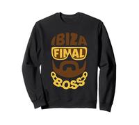 Ibiza Final Boss Typographic Portrait Minimalist Rave Party Sweatshirt